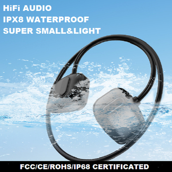 Sportinės ausinės su kaulų kondukcija — itin lengvos, IPX8 atsparios vandeniui (Bluetooth 5.3, veikimo laikas >8 val., diapazonas 10 m)