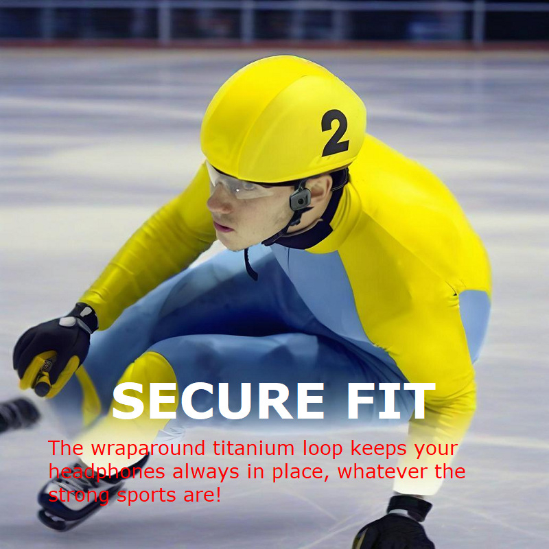 Sportinės ausinės su kaulų kondukcija — itin lengvos, IPX8 atsparios vandeniui (Bluetooth 5.3, veikimo laikas >8 val., diapazonas 10 m)