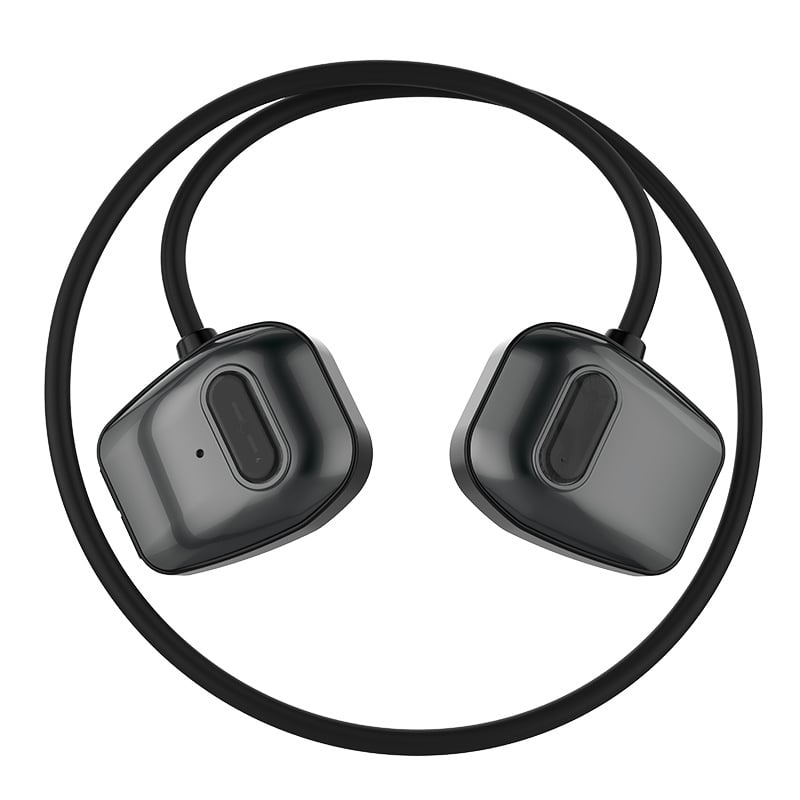 Sportinės ausinės su kaulų kondukcija — itin lengvos, IPX8 atsparios vandeniui (Bluetooth 5.3, veikimo laikas >8 val., diapazonas 10 m)