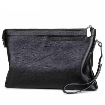 Vyrų krūtinės dėklas iš PU odos, užtrauktinė, vidinės kišenės (ID, telefonas, užtrauktukas kišenė), horizontalaus kvadrato formos, vienpalvė