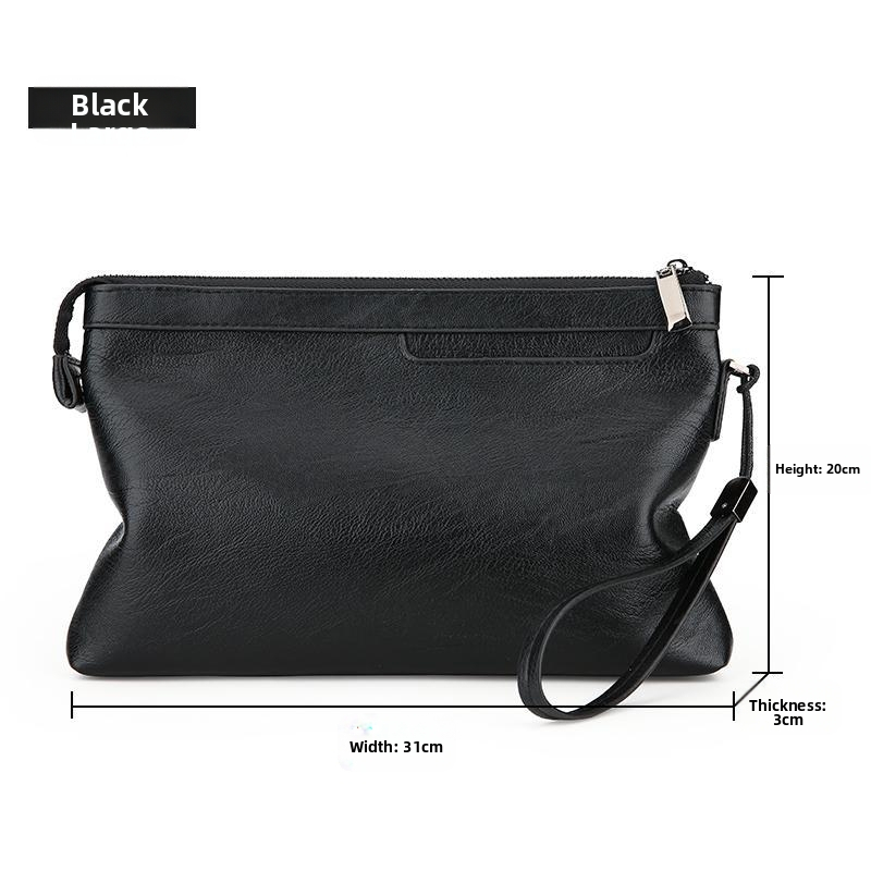 Vyrų krūtinės dėklas iš PU odos, užtrauktinė, vidinės kišenės (ID, telefonas, užtrauktukas kišenė), horizontalaus kvadrato formos, vienpalvė