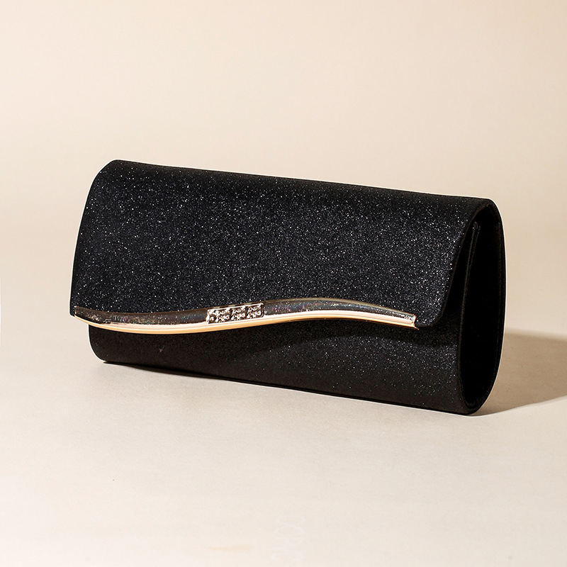 Večernja crossbody torba od poliestera, horizontalan kvadratni oblik, magnetska kopča, džep za identifikacijsku karticu