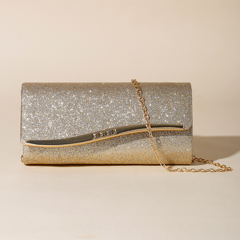 Večernja crossbody torba od poliestera, horizontalan kvadratni oblik, magnetska kopča, džep za identifikacijsku karticu