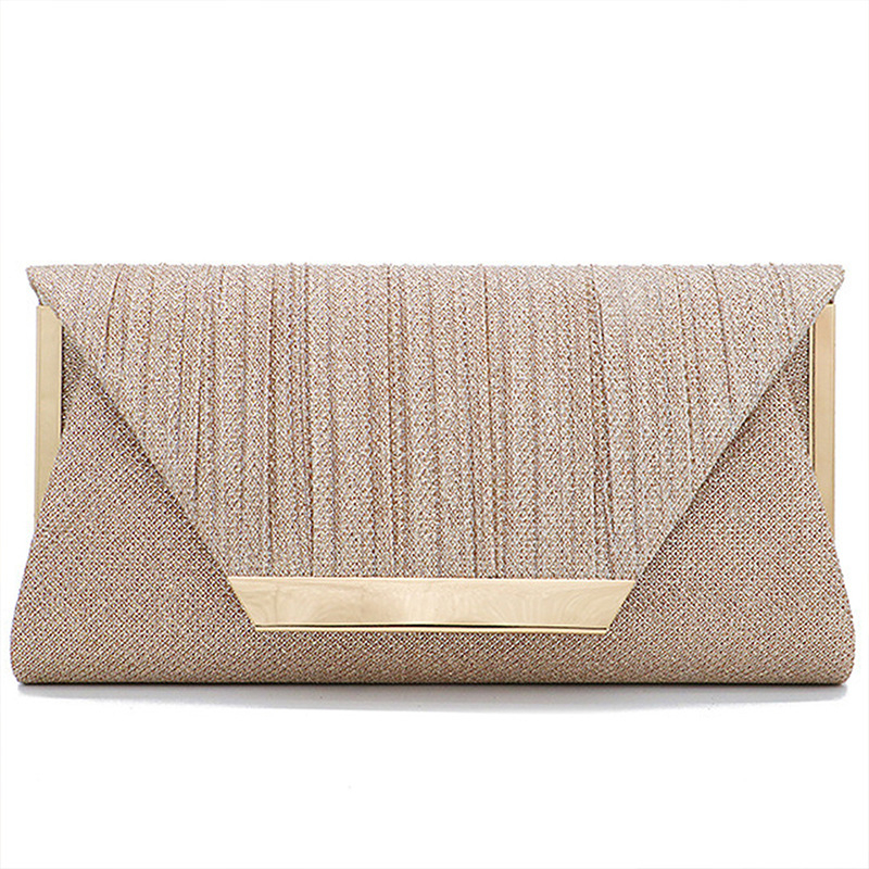 Κλατς τσαντάκι μόδας με αλυσίδα για τον ώμο, στυλ φακέλου, οριζόντιο τετράγωνο σχήμα, μαγνητικό κούμπωμα, επένδυση πολυεστέρα