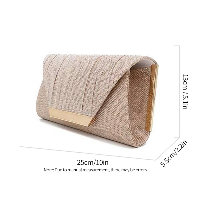 Κλατς τσαντάκι μόδας με αλυσίδα για τον ώμο, στυλ φακέλου, οριζόντιο τετράγωνο σχήμα, μαγνητικό κούμπωμα, επένδυση πολυεστέρα