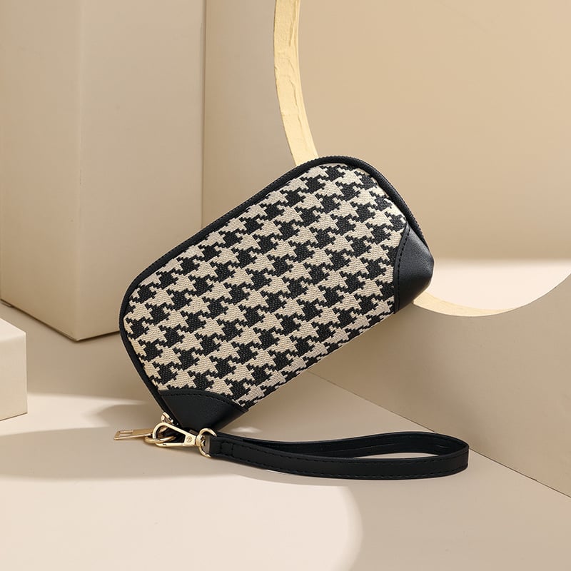 Drobės moterų piniginė-klutch su užtrauktuku, mažas kvadratinis krepšys, ovalos formos