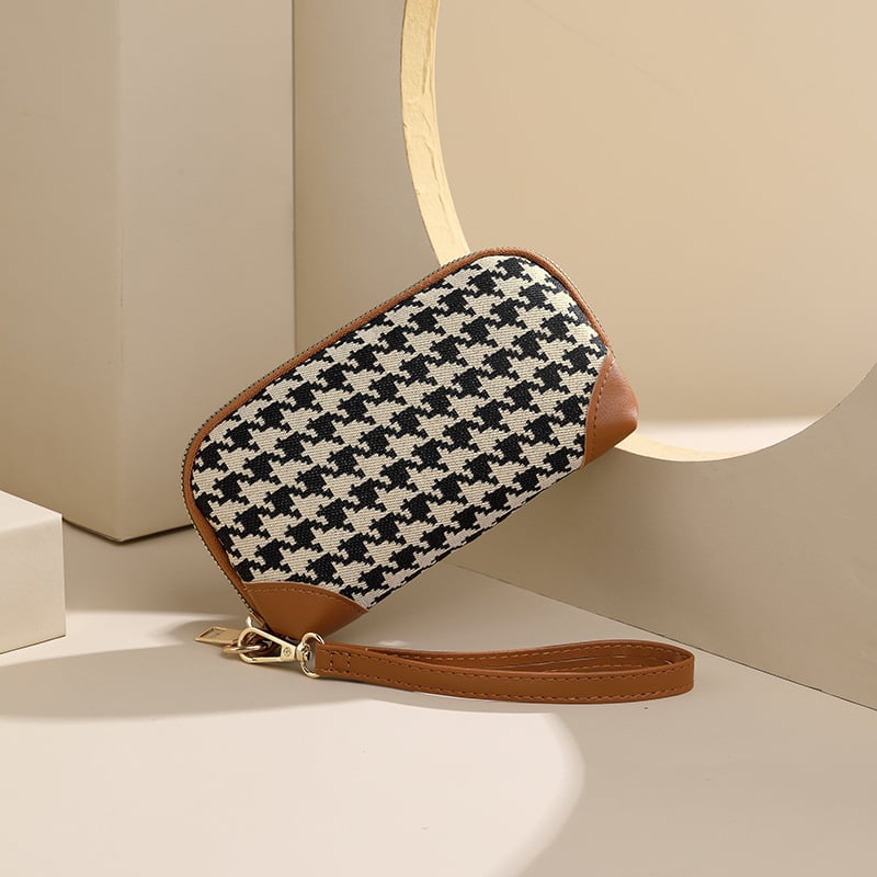 Drobės moterų piniginė-klutch su užtrauktuku, mažas kvadratinis krepšys, ovalos formos