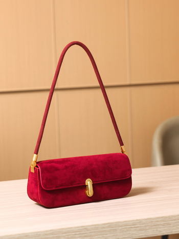 Γυναικεία τσάντα σε στυλ αστικού μινιμαλισμού — PU δέρμα, baguette στυλ, οριζόντιο τετράγωνο σχήμα, κλείσιμο με καπάκι, επένδυση πολυεστέρα