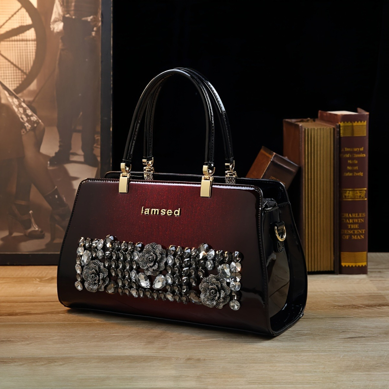 PU bőrhatású Tote táska, nagy kapacitás, poliészter bélés, belső cipzáras zseb