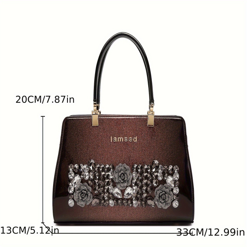 PU bőrhatású Tote táska, nagy kapacitás, poliészter bélés, belső cipzáras zseb