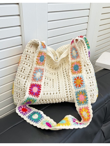 Falamo ψάθινη τσάντα με πλέξη, Tote στυλ, μορφή αγορών, πολυεστερική επένδυση, ανοιχτή κορυφή