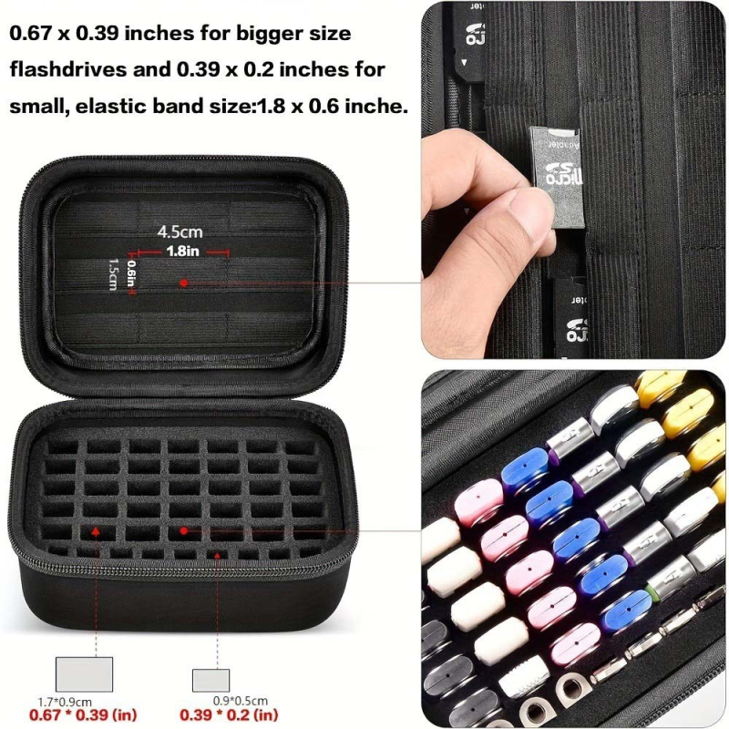 EVA kortų laikymo dėžutė SD/SDXC - vandeniui atspari saugojimo dėžutė, Svoris 145 g, Prekė: Individualizuota