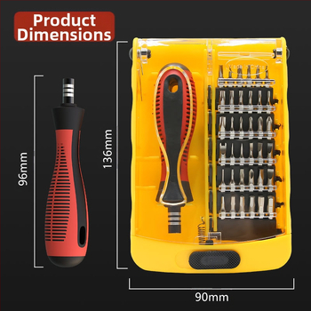 Golden Snail 37-in-1 atsuktuvų rinkinys – magnetinis, Philips, precizinis, 45# plienas