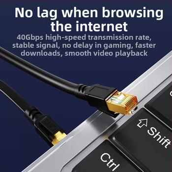 Καλώδιο Cat8 Ethernet RJ-45, εσωτερικής χρήσης, για υπολογιστές και διακόπτες, PVC + χαλκός χωρίς οξυγόνο