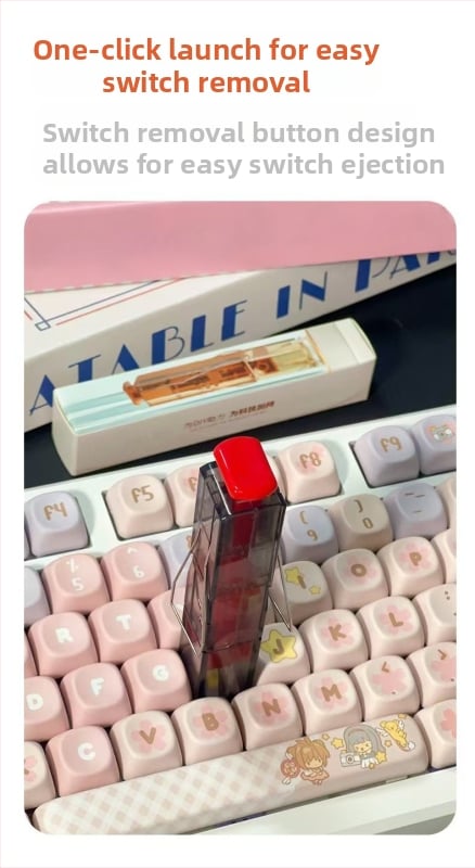 Dviejų funkcijų klavišų traukimo ir ašies išardymo įrankis mechaninėms klaviatūroms, ABS + 304 nerūdijančio plieno, 30 g, atsparus vandeniui