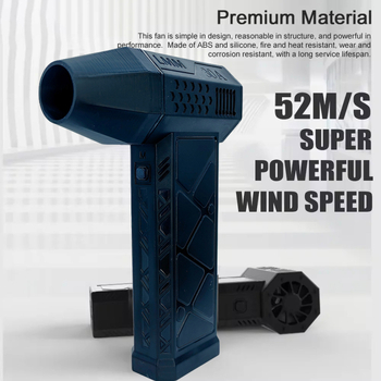 JFBL rankinis ventiliatorius su brushless motoru, įmontuota 6000mAh baterija, USB maitinimas, 3 greičiai