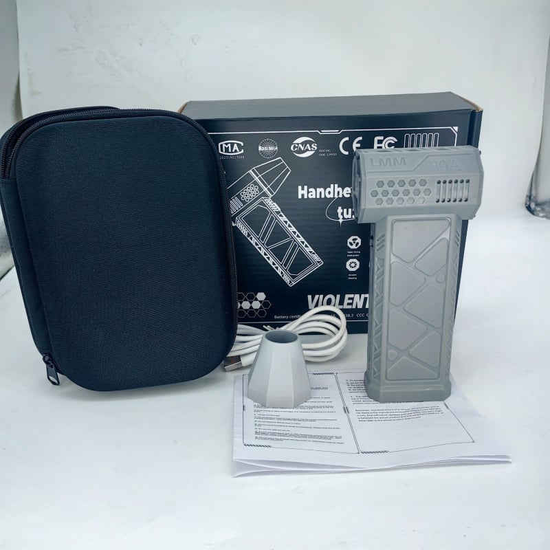 JFBL rankinis ventiliatorius su brushless motoru, įmontuota 6000mAh baterija, USB maitinimas, 3 greičiai