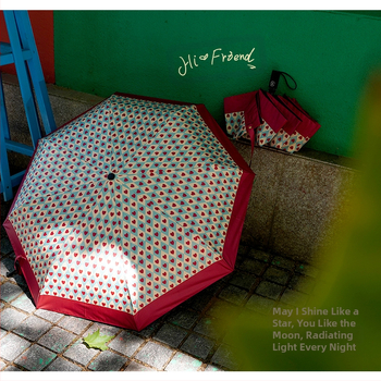 Moteriškas skėtis nuo saulės ir lietaus su automatiniu atidarymu, UPF >50, spindulys 50–55 cm, plastikinė rankena, logotipo spausdinimo galimybė