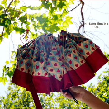 Moteriškas skėtis nuo saulės ir lietaus su automatiniu atidarymu, UPF >50, spindulys 50–55 cm, plastikinė rankena, logotipo spausdinimo galimybė