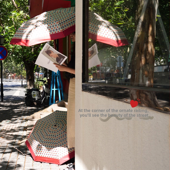 Moteriškas skėtis nuo saulės ir lietaus su automatiniu atidarymu, UPF >50, spindulys 50–55 cm, plastikinė rankena, logotipo spausdinimo galimybė