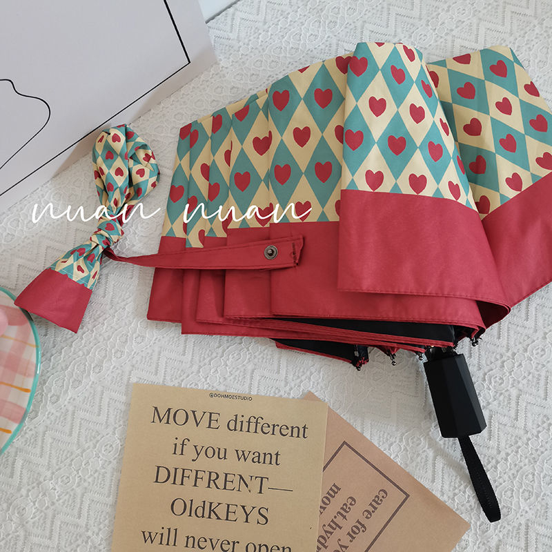 Moteriškas skėtis nuo saulės ir lietaus su automatiniu atidarymu, UPF >50, spindulys 50–55 cm, plastikinė rankena, logotipo spausdinimo galimybė