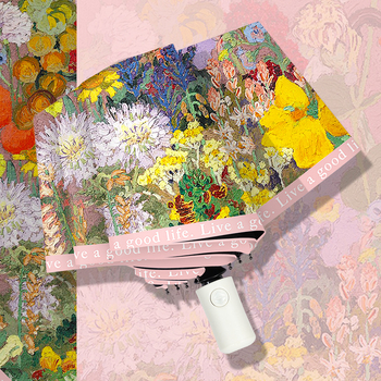 Trys dalių sulankstomas skėtis su UV apsauga UPF > 50, 190T audinys, 8 plieno rėmai, logotipo spausdinimas, rankinis atidarymas