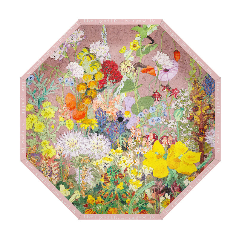 Trys dalių sulankstomas skėtis su UV apsauga UPF > 50, 190T audinys, 8 plieno rėmai, logotipo spausdinimas, rankinis atidarymas