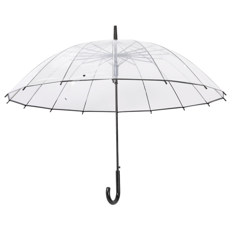 Ilgas rankos skėtis su tiesia lazdele, PVC audinys 190t, 16 plieninių rėmų, rankinis atidarymas, logotipo spauda ir pritaikymas galimi