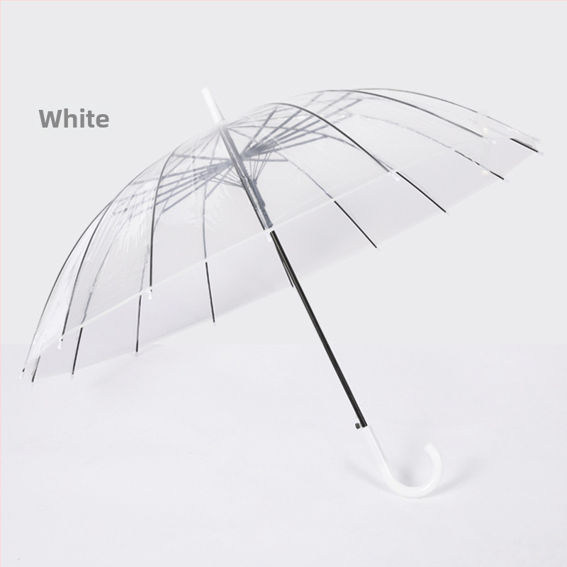 Ilgas rankos skėtis su tiesia lazdele, PVC audinys 190t, 16 plieninių rėmų, rankinis atidarymas, logotipo spauda ir pritaikymas galimi