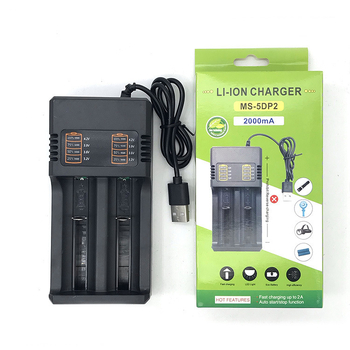 Двоен слот USB зарядно за литиеви батерии 18650/26650 с интелигентно бързо зареждане, изход 4.2V 2A, вход 110-240V, CE сертифициран