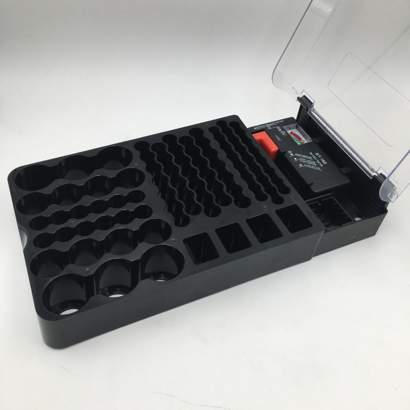 Kutija za pohranu baterija s alatima za testiranje kapaciteta No.7 i No.5, ABS plastika, model JK-19070823, kapitet 93 pretinaca