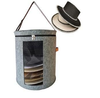Apvalus kepurių laikymo kibiras, daugiafunkcinis, didelė talpa, nešiojamas, dulkėms atsparus; medžiaga: neaustas audinys; stilius: šiuolaikinis minimalistinis; laikymo vieta: miegamajame; tikslas: kasdieniai poreikiai