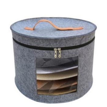 Apvalus kepurių laikymo kibiras, daugiafunkcinis, didelė talpa, nešiojamas, dulkėms atsparus; medžiaga: neaustas audinys; stilius: šiuolaikinis minimalistinis; laikymo vieta: miegamajame; tikslas: kasdieniai poreikiai