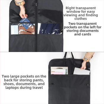 Paltų ir kostiumų maišas kelionėms ir verslo garderobai, dulkėms atsparus ir drėgmei atsparus, Oxford audinys