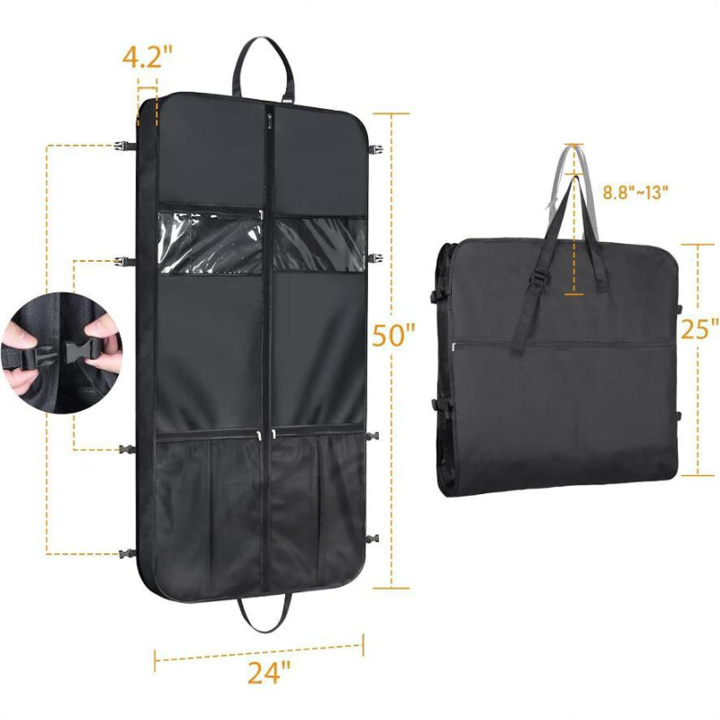 Paltų ir kostiumų maišas kelionėms ir verslo garderobai, dulkėms atsparus ir drėgmei atsparus, Oxford audinys