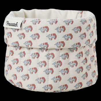 Θήκη αποθήκευσης πινέλων μακιγιάζ με φλοράλ ύφασμα, μεταλλική κατασκευή, χωρητικότητα 18 λίτρων, ιαπωνικό στυλ, δυνατότητα εκτύπωσης λογότυπου