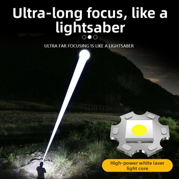 Φακός LED, 10W, επαναφορτιζόμενη μπαταρία 1800 mAh, αδιάβροχος, ψηφιακή οθόνη, οπτικό ζουμ