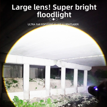 Φακός LED, 10W, επαναφορτιζόμενη μπαταρία 1800 mAh, αδιάβροχος, ψηφιακή οθόνη, οπτικό ζουμ