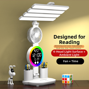 LED φωτιστικό γραφείου με προστασία ματιών, τροφοδοσία USB, έλεγχος αφής, φως μελέτης και φωτισμό περιβάλλοντος, μοντέρνο μινιμαλιστικό στυλ