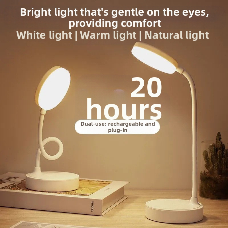 LED stolná lampa na ochranu očí, nabíjateľná cez USB, pre internát – lampa na štúdium a večerné čítanie