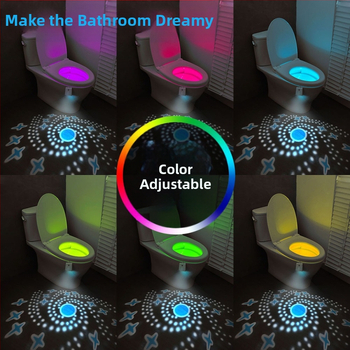 Нощна лампа за тоалетна с прожекция, индуктивен сензор, вградена батерия, интелигентно управление