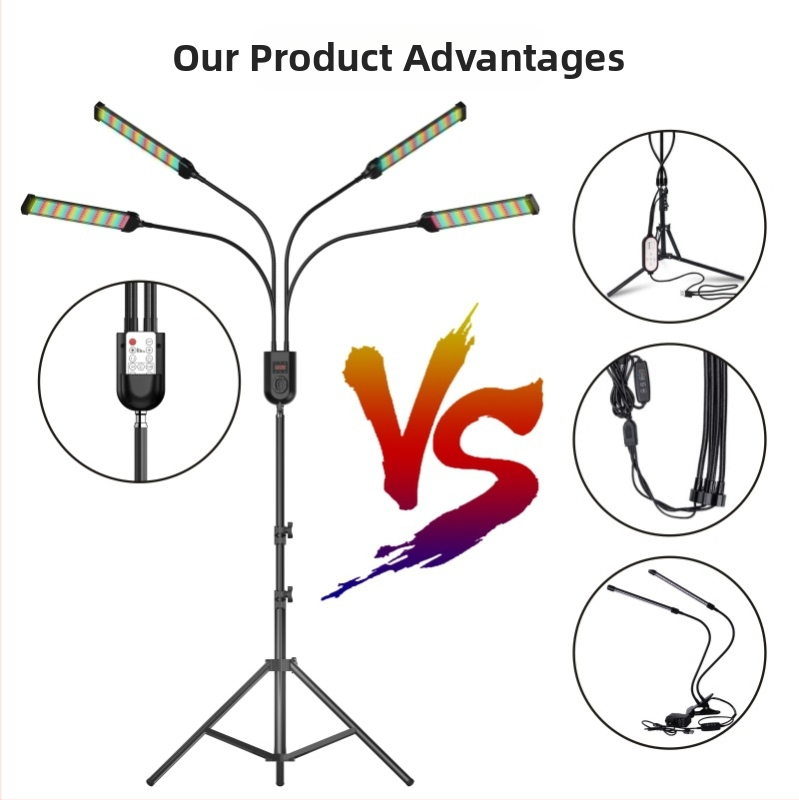 Лампа за растеж на растения, сгъваема и с пълен спектър, за сукуленти, 630 LED, 12V, Sanan Optoelectronics, модели GL-S4/GL-S6, живот 30000 ч