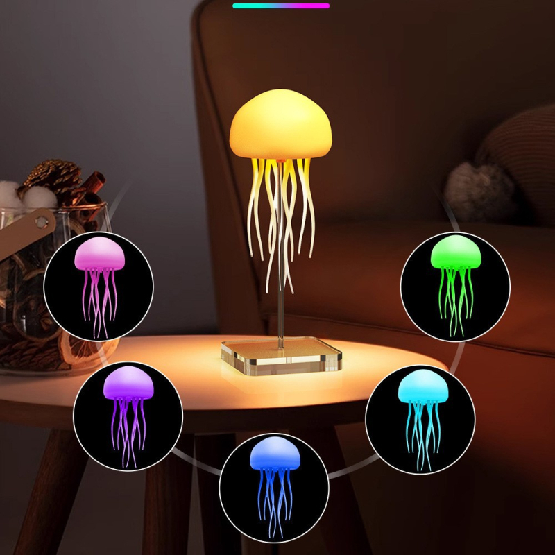 XYC NLT-5 Медуза лампа – гласово активирана, 5-цветни градиентни пипала, ABS-акрилно-пластмаса, модели NLT-5A/NTL-5B