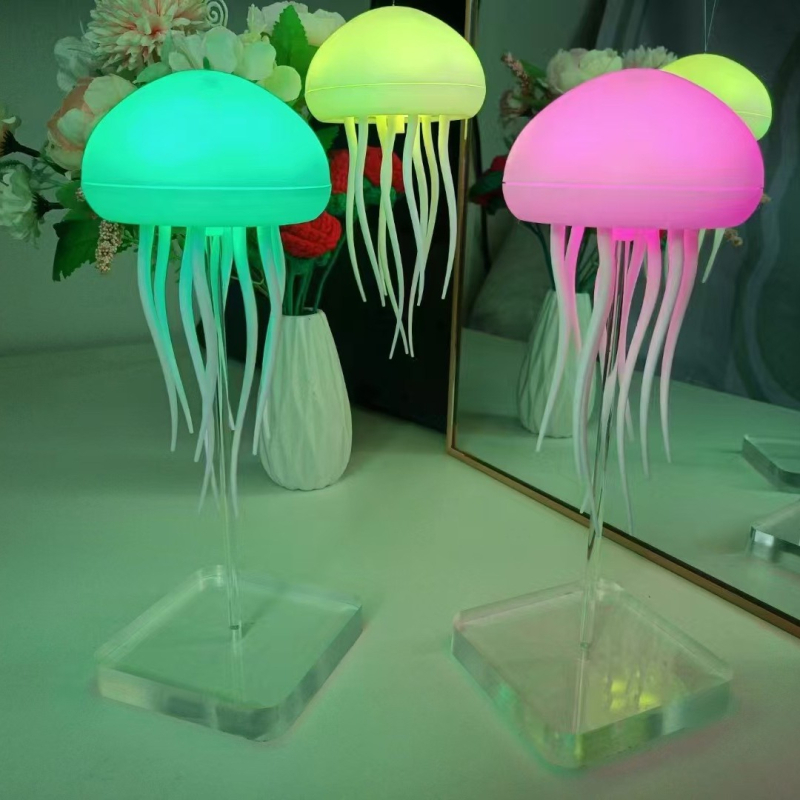 XYC NLT-5 Медуза лампа – гласово активирана, 5-цветни градиентни пипала, ABS-акрилно-пластмаса, модели NLT-5A/NTL-5B