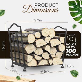 Τριών επιπέδων μεταλλικός ράφι για ξύλα, αναδιπλούμενος, πολλαπλών χρήσεων (Υλικό: σίδηρος; 3 επίπεδα; κατάλληλο για εξωτερικό κάμπινγκ και αποθήκευση στο σαλόνι)