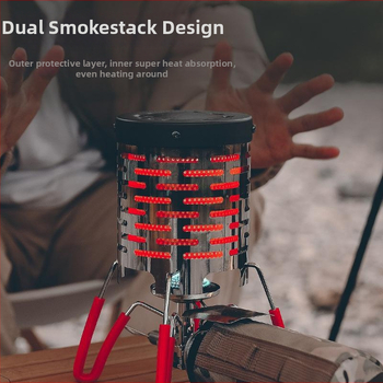 Mini kempinga apkures krāsns ar infrasarkano apkuri, nerūsējošais tērauds, rokas sildītājs, 120x145 mm