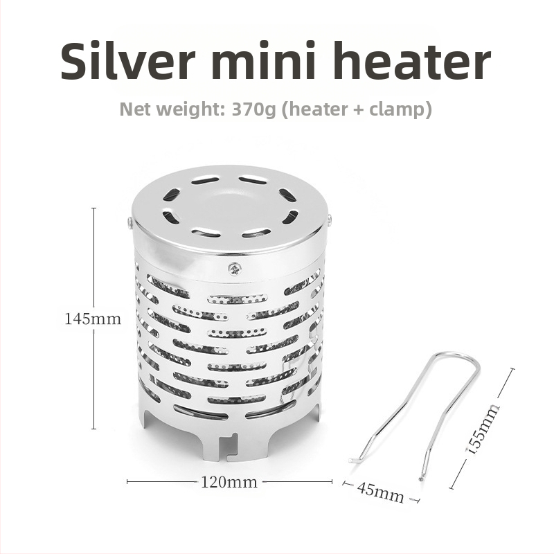Mini kempinga apkures krāsns ar infrasarkano apkuri, nerūsējošais tērauds, rokas sildītājs, 120x145 mm