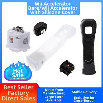 Wii ускорител за ръкохватка с Bluetooth връзка, USB интерфейс, ABS корпус, тегло 83 г, пакет включва акселератор и силиконов калъф