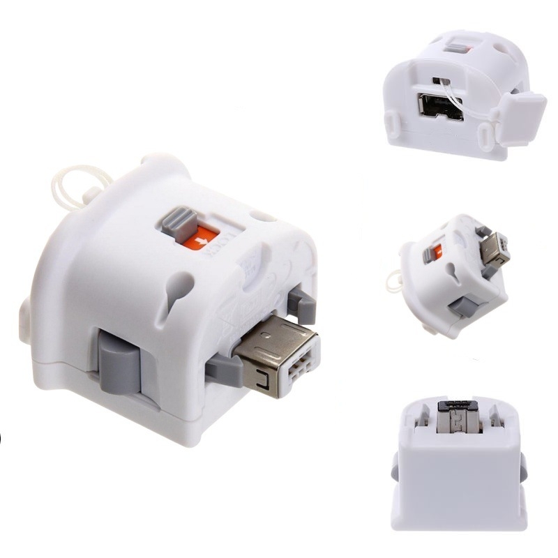 Wii ускорител за ръкохватка с Bluetooth връзка, USB интерфейс, ABS корпус, тегло 83 г, пакет включва акселератор и силиконов калъф