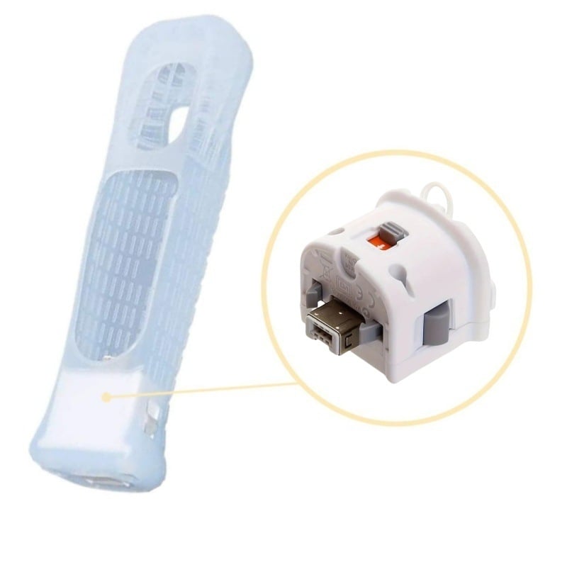 Wii ускорител за ръкохватка с Bluetooth връзка, USB интерфейс, ABS корпус, тегло 83 г, пакет включва акселератор и силиконов калъф